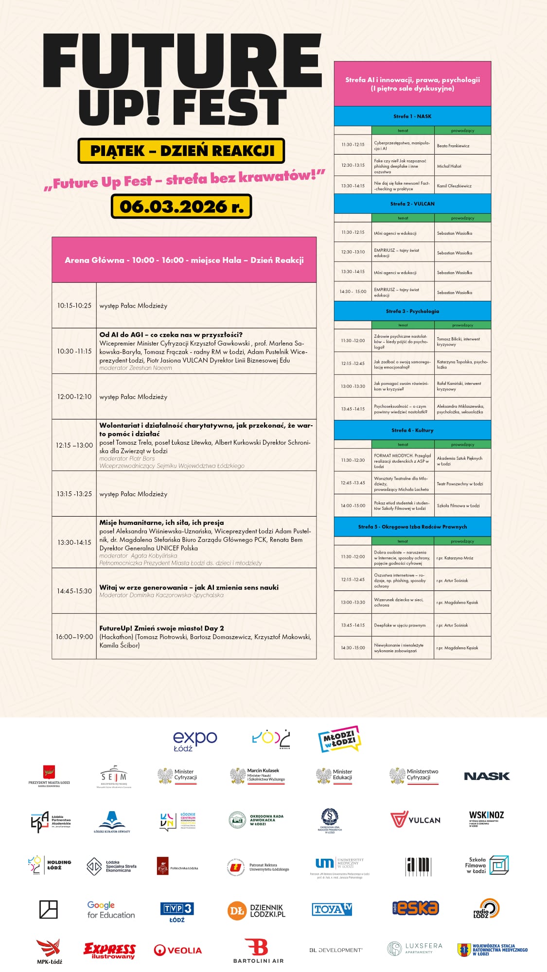 Harmonogram na 6 marca