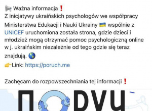 Pomoc psychologiczna online dla dzieci i młodzieży z Ukrainy.